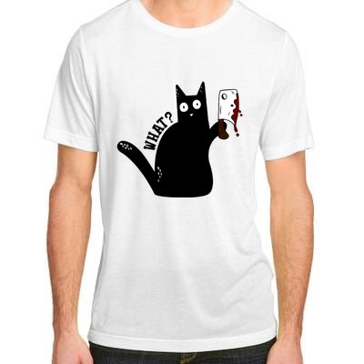 Cat What? Murderous Black Cat With Cleaver Gift For Cat Lover Adult ChromaSoft Performance T-Shirt