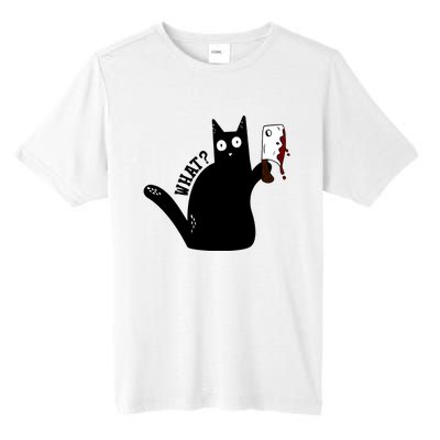 Cat What? Murderous Black Cat With Cleaver Gift For Cat Lover Tall Fusion ChromaSoft Performance T-Shirt