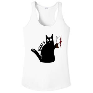 Cat What? Murderous Black Cat With Cleaver Gift For Cat Lover Ladies PosiCharge Competitor Racerback Tank