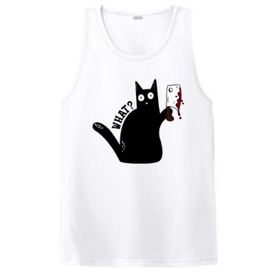 Cat What? Murderous Black Cat With Cleaver Gift For Cat Lover PosiCharge Competitor Tank