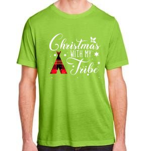 Christmas With My Tribe Red Plaid Family Matching Outfit Gift Adult ChromaSoft Performance T-Shirt