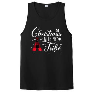 Christmas With My Tribe Red Plaid Family Matching Outfit Gift PosiCharge Competitor Tank