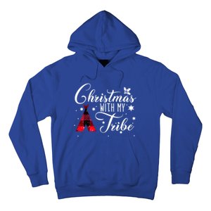 Christmas With My Tribe Red Plaid Family Matching Outfit Gift Hoodie