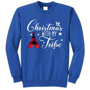 Christmas With My Tribe Red Plaid Family Matching Outfit Gift Sweatshirt