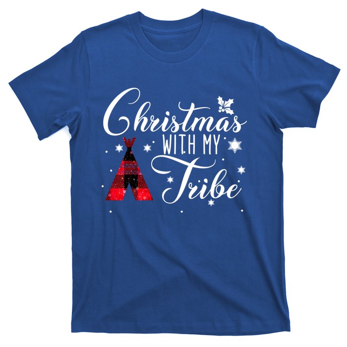 Christmas With My Tribe Red Plaid Family Matching Outfit Gift T-Shirt