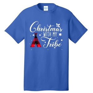 Christmas With My Tribe Red Plaid Family Matching Outfit Gift Tall T-Shirt