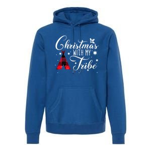 Christmas With My Tribe Red Plaid Family Matching Outfit Gift Premium Hoodie