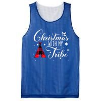 Christmas With My Tribe Red Plaid Family Matching Outfit Gift Mesh Reversible Basketball Jersey Tank