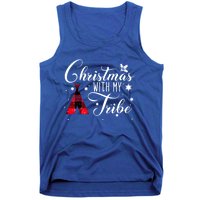 Christmas With My Tribe Red Plaid Family Matching Outfit Gift Tank Top