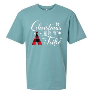 Christmas With My Tribe Red Plaid Family Matching Outfit Gift Sueded Cloud Jersey T-Shirt