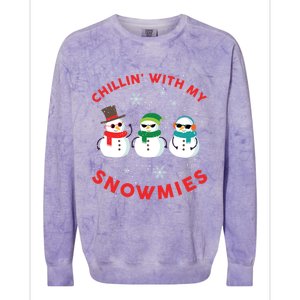 Chillin With My Snowmies Cute Snow Ugly Christmas Sweater Gift Colorblast Crewneck Sweatshirt