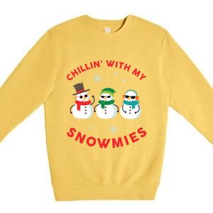 Chillin With My Snowmies Cute Snow Ugly Christmas Sweater Gift Premium Crewneck Sweatshirt