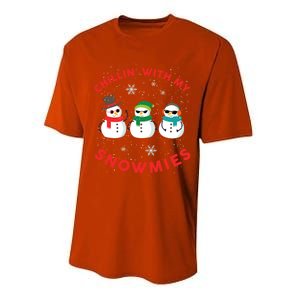 Chillin With My Snowmies Cute Snow Ugly Christmas Sweater Gift Performance Sprint T-Shirt