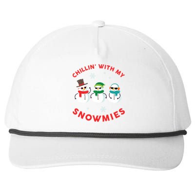 Chillin With My Snowmies Cute Snow Ugly Christmas Sweater Gift Snapback Five-Panel Rope Hat