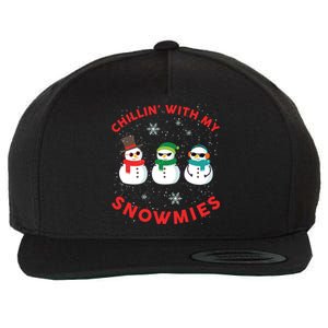 Chillin With My Snowmies Cute Snow Ugly Christmas Sweater Gift Wool Snapback Cap