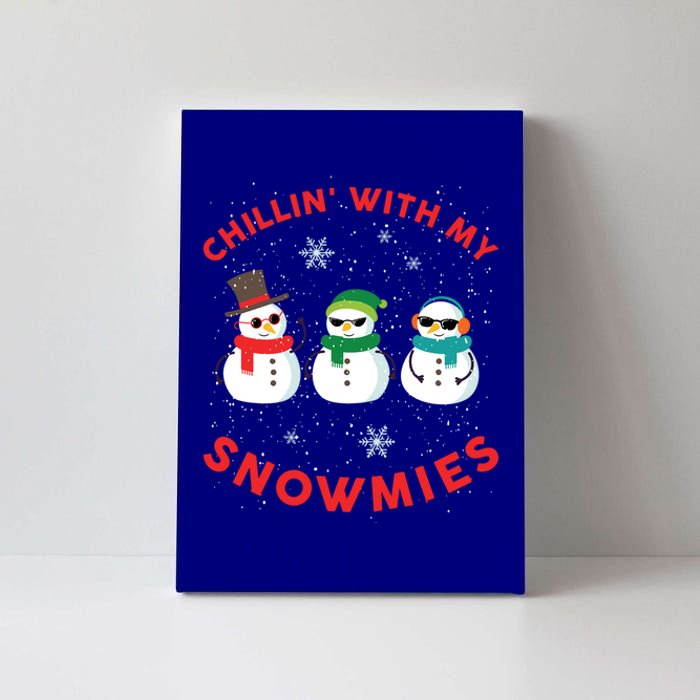 Chillin With My Snowmies Cute Snow Ugly Christmas Sweater Gift Canvas