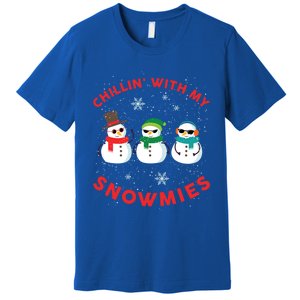 Chillin With My Snowmies Cute Snow Ugly Christmas Sweater Gift Premium T-Shirt