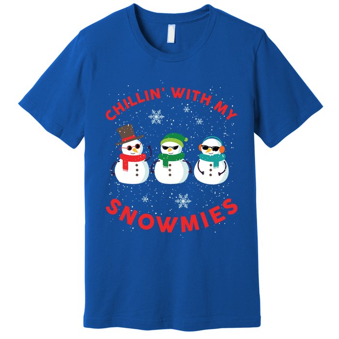 Chillin With My Snowmies Cute Snow Ugly Christmas Sweater Gift Premium T-Shirt