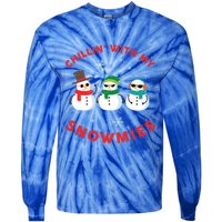 Chillin With My Snowmies Cute Snow Ugly Christmas Sweater Gift Tie-Dye Long Sleeve Shirt