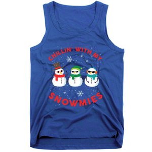 Chillin With My Snowmies Cute Snow Ugly Christmas Sweater Gift Tank Top