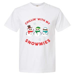 Chillin With My Snowmies Cute Snow Ugly Christmas Sweater Gift Garment-Dyed Heavyweight T-Shirt