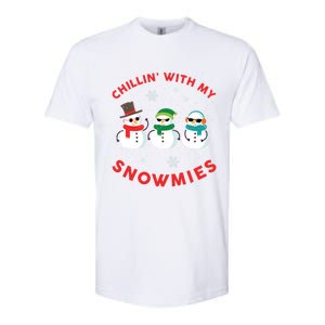 Chillin With My Snowmies Cute Snow Ugly Christmas Sweater Gift Softstyle CVC T-Shirt