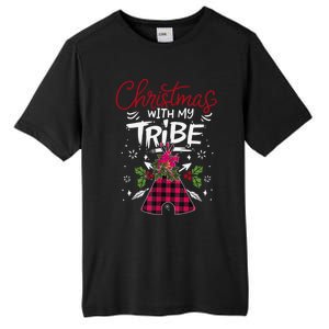 Christmas With My Tribe Red Plaid Family Matching Outfit Gift Tall Fusion ChromaSoft Performance T-Shirt