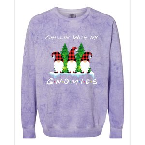 Chillin With My Gnomies Funny Gnome Friend Christmas Gift Colorblast Crewneck Sweatshirt