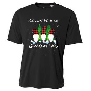 Chillin With My Gnomies Funny Gnome Friend Christmas Gift Cooling Performance Crew T-Shirt