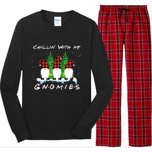 Chillin With My Gnomies Funny Gnome Friend Christmas Gift Long Sleeve Pajama Set