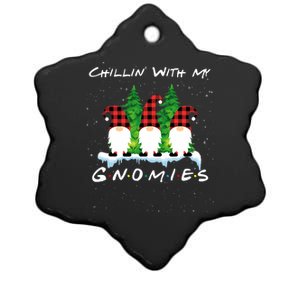 Chillin With My Gnomies Funny Gnome Friend Christmas Gift Ceramic Star Ornament