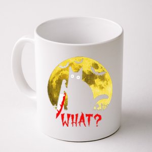 Cat What Murderous Black Cat Holding Knife Funny Halloween Coffee Mug