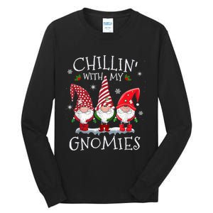 Chillin With My Gnomies Funny Hilarious Gnome Christmas Tall Long Sleeve T-Shirt