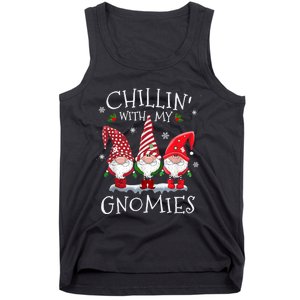 Chillin With My Gnomies Funny Hilarious Gnome Christmas Tank Top