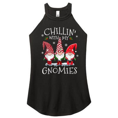 Chillin With My Gnomies Funny Hilarious Gnome Christmas Women’s Perfect Tri Rocker Tank