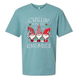 Chillin With My Gnomies Funny Hilarious Gnome Christmas Sueded Cloud Jersey T-Shirt