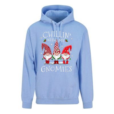 Chillin With My Gnomies Funny Hilarious Gnome Christmas Unisex Surf Hoodie