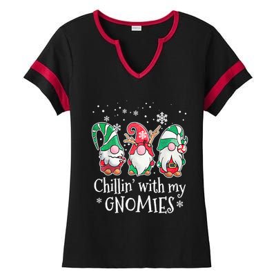 Chillin With My Gnomies Gift Ladies Halftime Notch Neck Tee