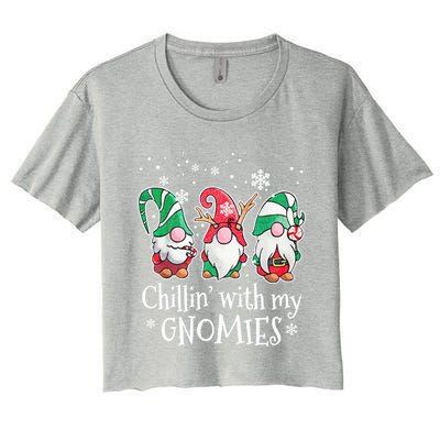 Chillin With My Gnomies Gift Women's Crop Top Tee