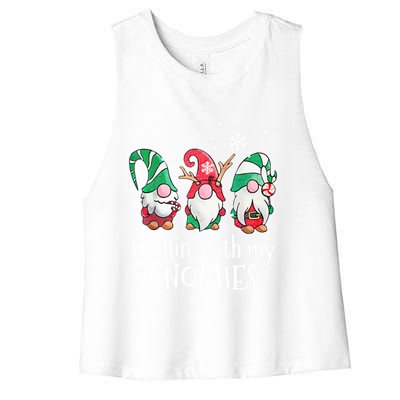 Chillin With My Gnomies Gift Women's Racerback Cropped Tank