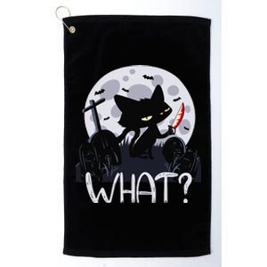 Cat What Murderous Black Cat With Knife Halloween Costume Platinum Collection Golf Towel