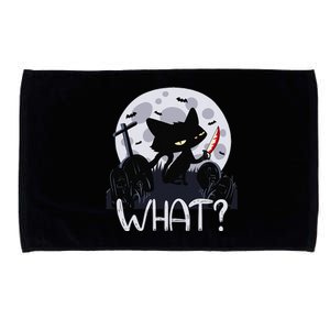 Cat What Murderous Black Cat With Knife Halloween Costume Microfiber Hand Towel