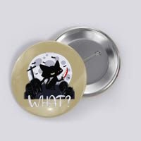 Cat What Murderous Black Cat With Knife Halloween Costume Button