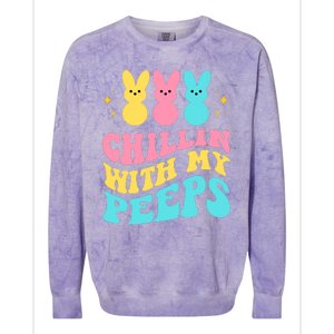 Chillin With My Peeps Cute Easter Colorblast Crewneck Sweatshirt