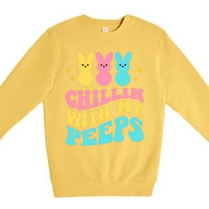 Chillin With My Peeps Cute Easter Premium Crewneck Sweatshirt