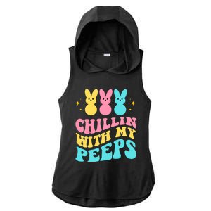 Chillin With My Peeps Cute Easter Ladies PosiCharge Tri-Blend Wicking Draft Hoodie Tank