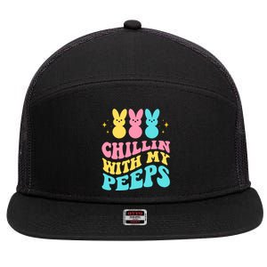 Chillin With My Peeps Cute Easter 7 Panel Mesh Trucker Snapback Hat