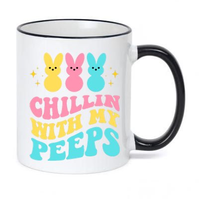 Chillin With My Peeps Cute Easter 11oz Black Color Changing Mug