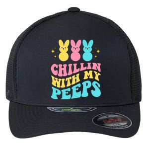 Chillin With My Peeps Cute Easter Flexfit Unipanel Trucker Cap