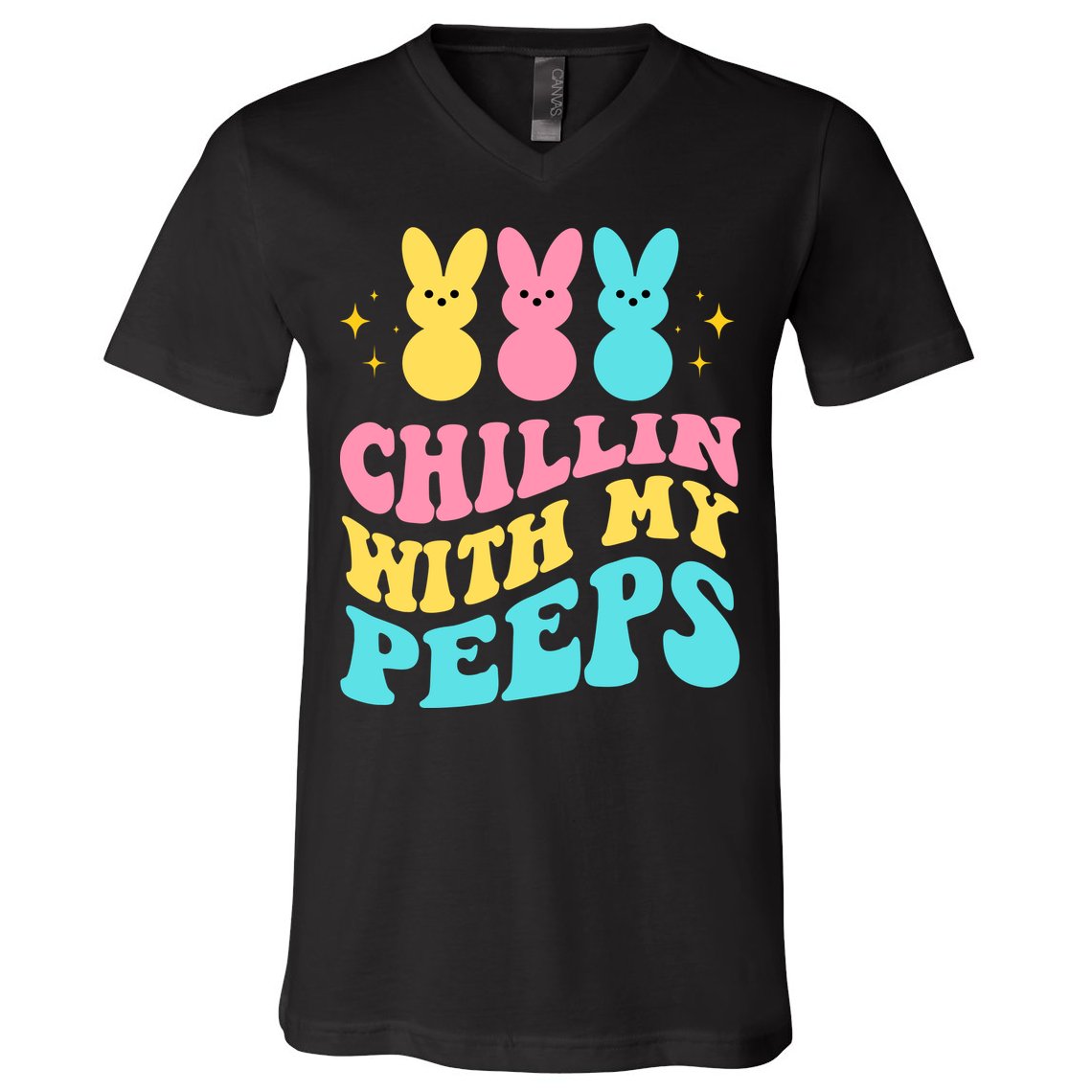 Chillin With My Peeps Cute Easter V-Neck T-Shirt